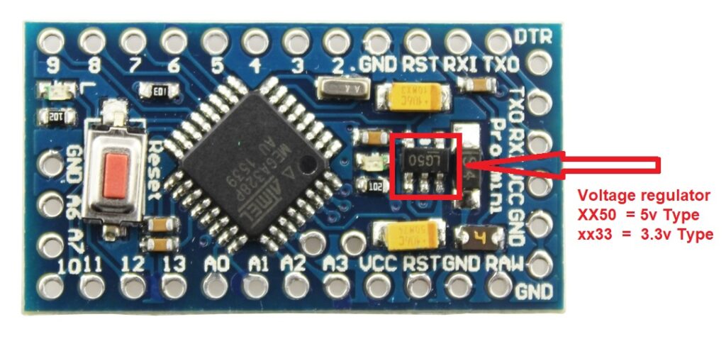 arduino pro mini on-board voltage regulator