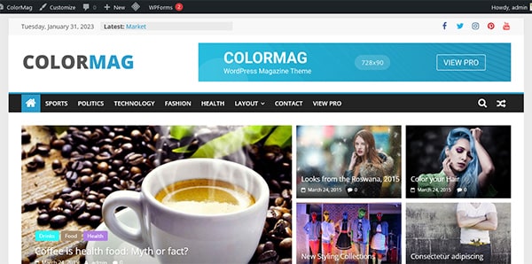 How To Start a Blog - Homepage of ColorMag theme