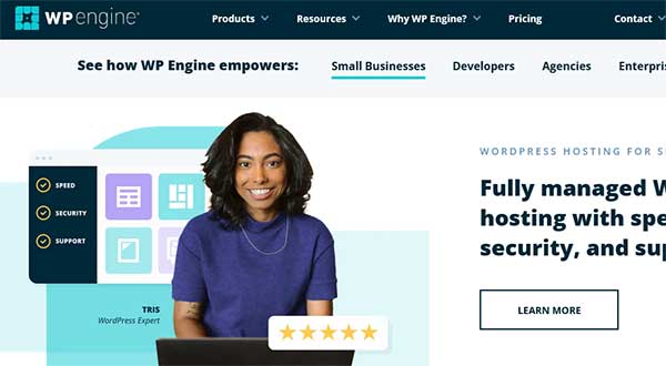A picture showing the front page of WP Engine High Performance WordPress-Hosting-Perfected.jpg