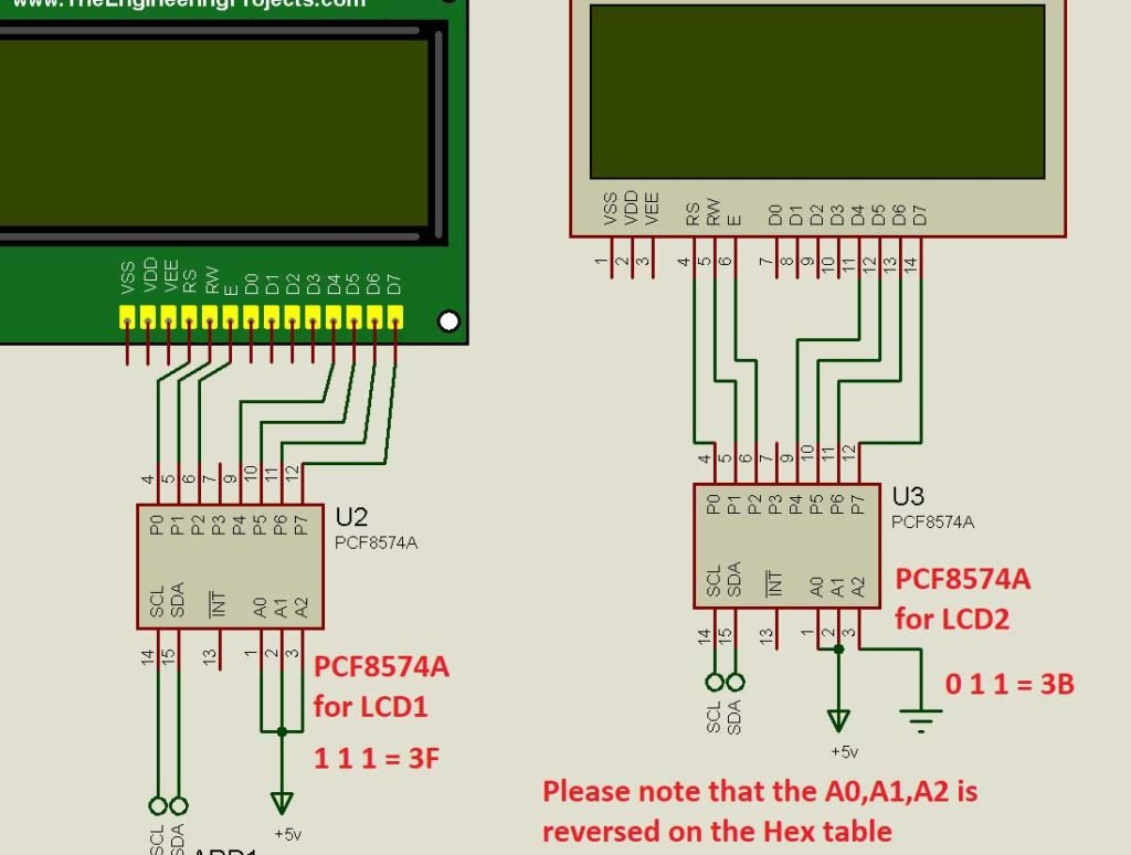 interfacing the PCF8574A to the LCD