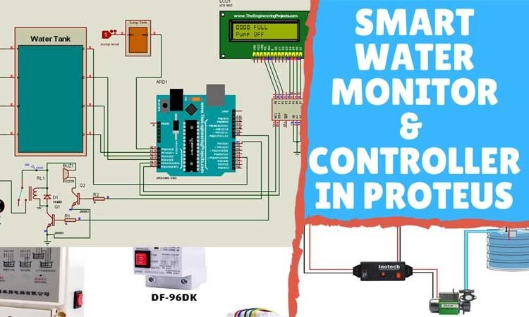 Automatic Water Level Monitor & Controller in Proteus