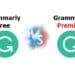 A photo showing the heads on comparison between grammarly free and premium